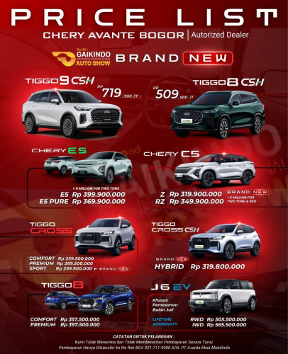 Pricelist Harga Chery bambuapus 2025